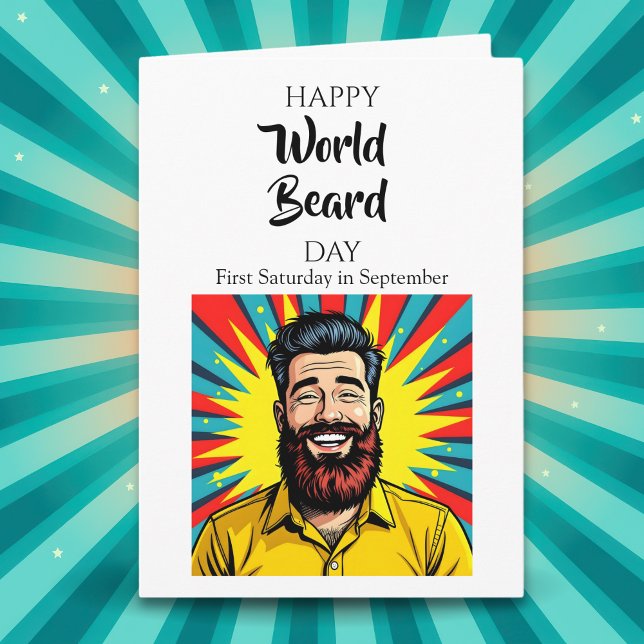 Tarjeta ¡Feliz Día Mundial de la Barba! Festividades diver (Subido por el creador)