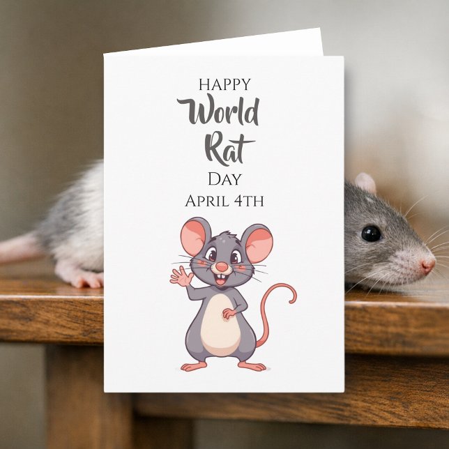 Tarjeta ¡Feliz Día Mundial de la Rata! 4 de abril (Subido por el creador)