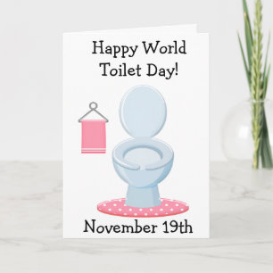 Tarjeta Feliz Día Mundial del Baño Divertido Fundido Tarje