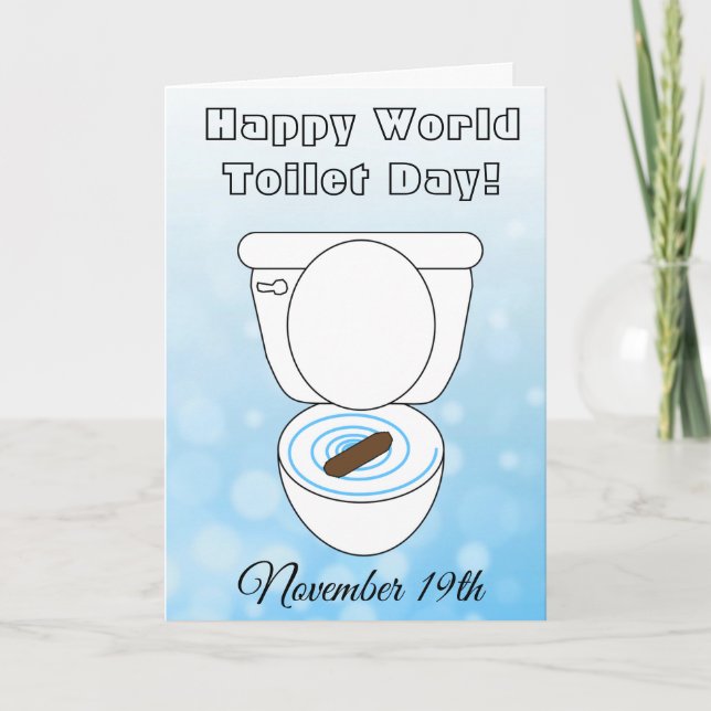 Tarjeta Feliz Día Mundial del Baño Divertido Fundido Tarje (Anverso)