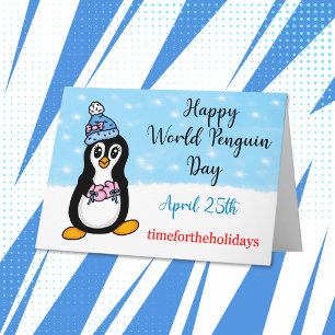 Tarjeta Feliz Día Mundial del Pingüino 25 de abril