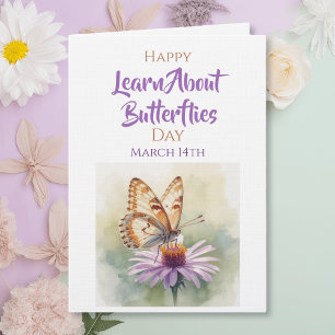 Tarjeta Feliz Día Nacional de Aprender sobre Mariposas