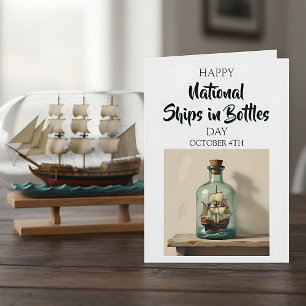 Tarjeta Feliz Día Nacional de Barcos en Botellas - 4 de oc