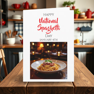 Tarjeta Feliz Día Nacional de la Espaguetis   4 de enero