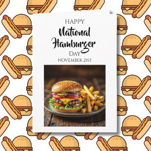 Tarjeta Feliz Día Nacional de la Hamburguesa   21 Dic