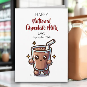 Tarjeta Feliz Día Nacional de la Leche con Chocolate
