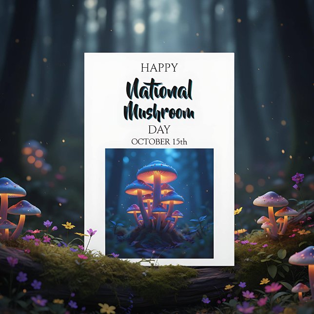 Tarjeta Feliz Día Nacional de la Mushroom | 15 de octubre (Subido por el creador)