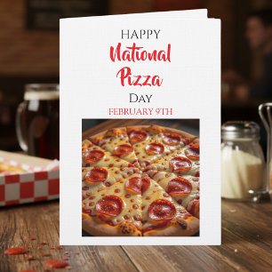 Tarjeta Feliz Día Nacional de la Pizza   9 de febrero