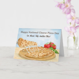 Tarjeta Feliz Día Nacional de la Pizza de Queso