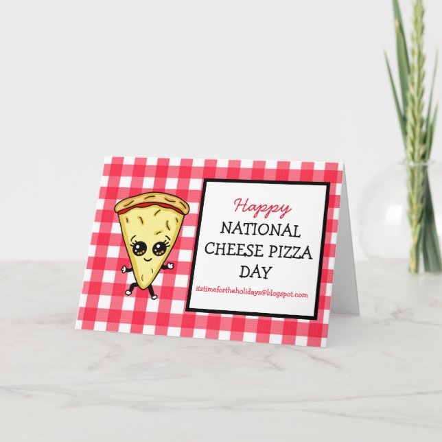 Tarjeta Feliz Día Nacional de la Pizza de Queso 5 de septi (Anverso)