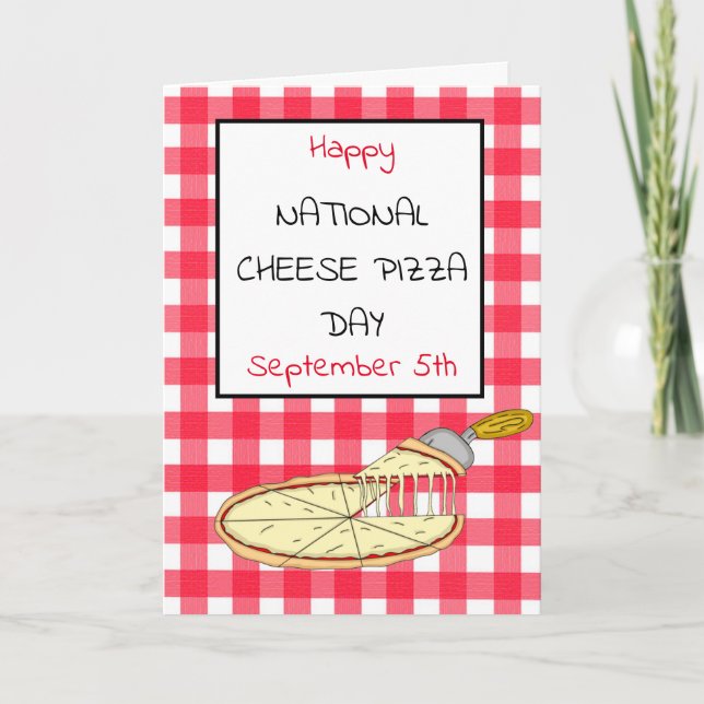 Tarjeta Feliz Día Nacional de la Pizza del Queso 5 de Sept (Anverso)