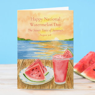 Tarjeta Feliz Día Nacional de la Sandía 3 de agosto