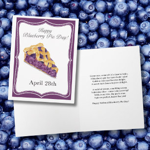Tarjeta Feliz Día Nacional de la Tarta de Arándanos 28 de