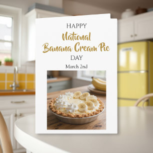 Tarjeta ¡Feliz Día Nacional de la Tarta de Crema de Plátan