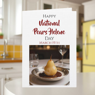 Tarjeta Feliz Día Nacional de las Peras Helene   15 de mar
