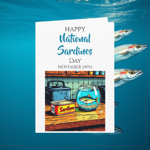 Tarjeta Feliz Día Nacional de las Sardinas   24 de Noviemb