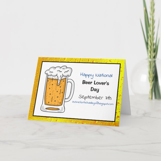 Tarjeta Feliz Día Nacional de los Amantes de la Cerveza, d (Anverso)