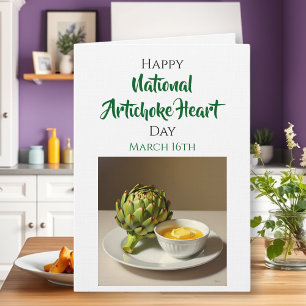 Tarjeta Feliz Día Nacional de los Corazones de Alcachofa  