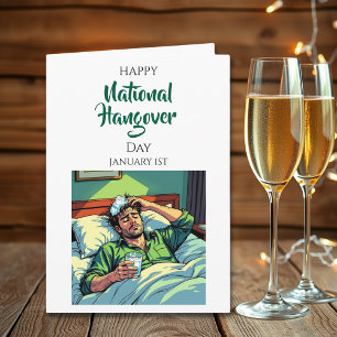 Tarjeta Feliz Día Nacional de Resaca 1 de enero