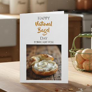 Tarjeta Feliz Día Nacional del Bagel   9 de febrero