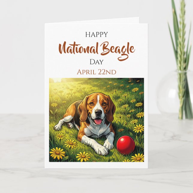 Tarjeta Feliz Día Nacional del Beagle | 22 de abril (Anverso)