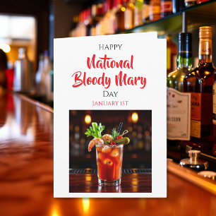 Tarjeta Feliz Día Nacional del Bloody Mary 1 de enero