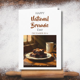 Tarjeta Feliz Día Nacional del Brownie 8 de diciembre