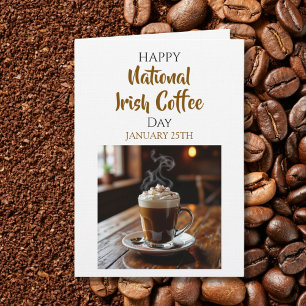 Tarjeta Feliz Día Nacional del Café Irlandés   25 de enero