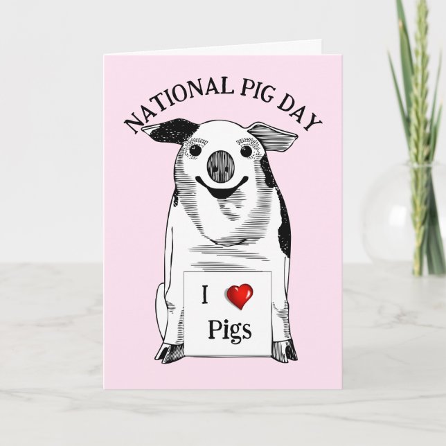 Tarjeta Feliz Día Nacional del Cerdo (Anverso)