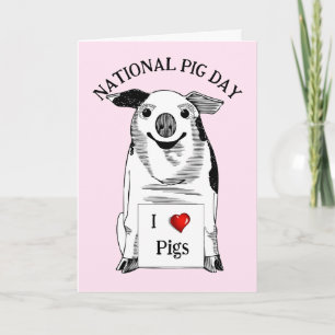 Tarjeta Feliz Día Nacional del Cerdo