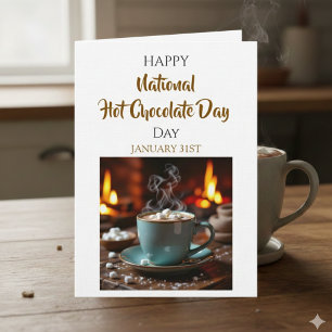 Tarjeta Feliz Día Nacional del Chocolate Caliente   31 de 
