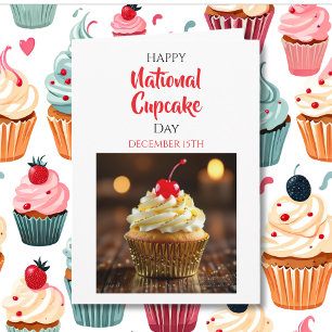 Tarjeta Feliz Día Nacional del Cupcake   15 de diciembre
