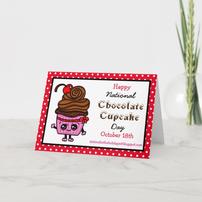 Tarjeta Feliz Día Nacional del Cupcake - 18 de octubre (Anverso)