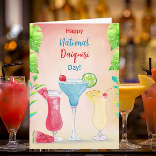Tarjeta Feliz Día Nacional del Daiquiri Bebidas Tropicales