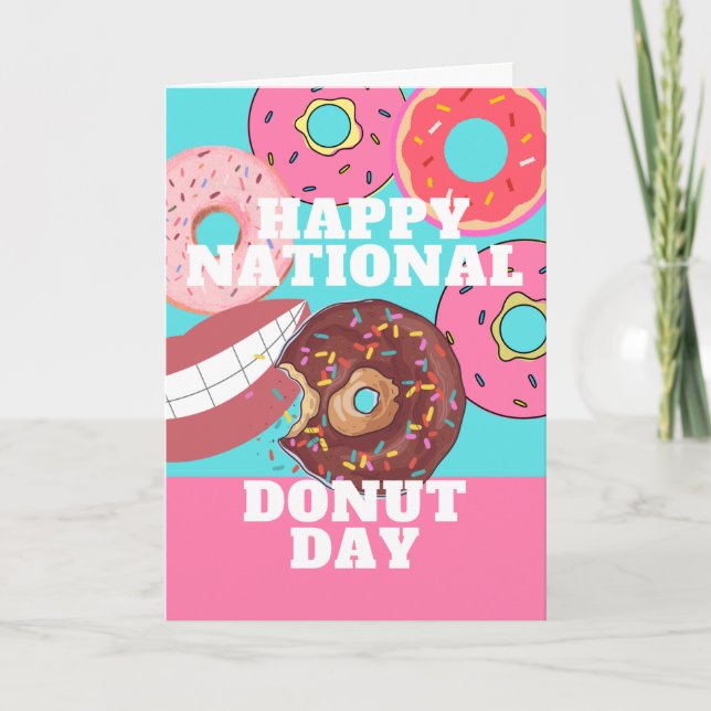 Tarjeta Feliz Día Nacional del Donut en junio (Anverso)