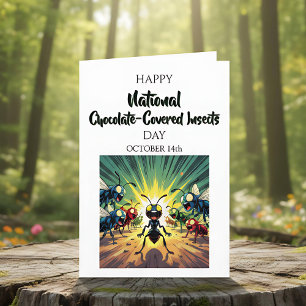 Tarjeta Feliz Día Nacional del Insecto Cubierto de Chocola