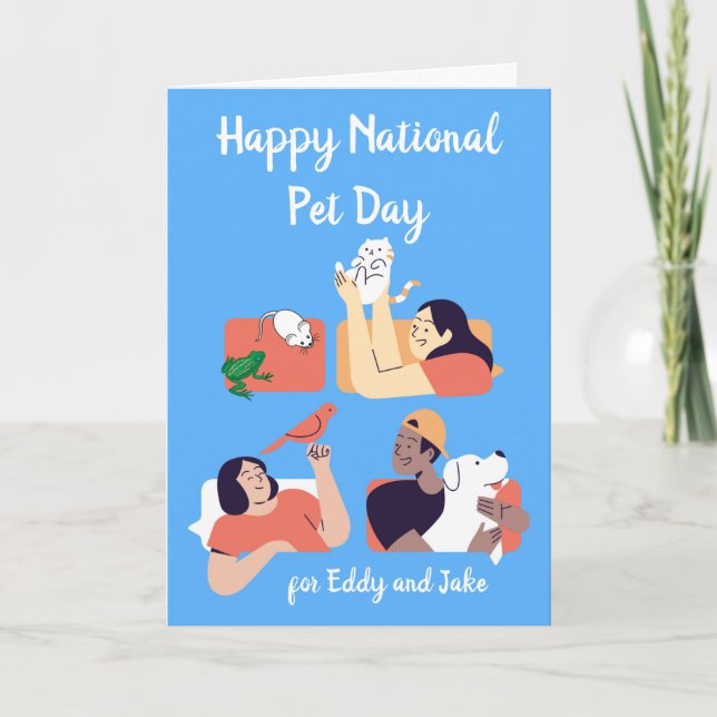 Tarjeta Feliz Día Nacional del Mascota, mis seres humanos  (Anverso)