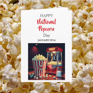 Tarjeta ¡Feliz Día Nacional del Popcorn! 19 de enero