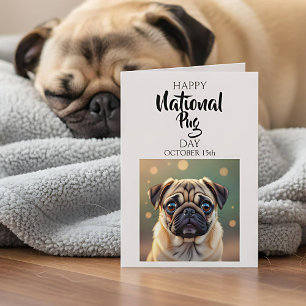 Tarjeta Feliz Día Nacional del Pug   15 de octubre