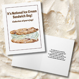 Tarjeta Feliz Día Nacional del Sándwich de Helado 2 de ago