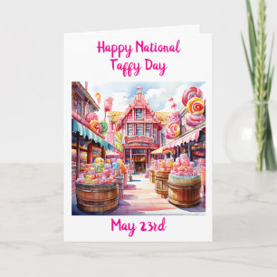 Tarjeta ¡Feliz Día Nacional del Taffy! Festividad divertid
