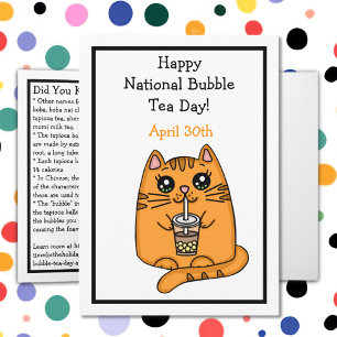 Tarjeta Feliz Día Nacional del Té de Burbujas - 30 de abri