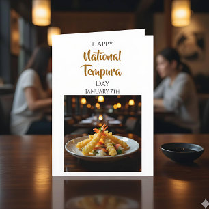 Tarjeta Feliz Día Nacional del Tempura   7 de enero