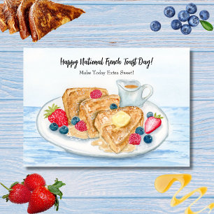 Tarjeta Feliz Día Nacional del Tostado Francés Acuarela