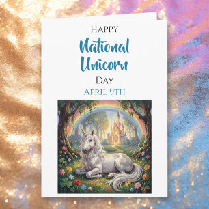 Tarjeta Feliz Día Nacional del Unicornio   9 de abril