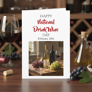 Tarjeta ¡Feliz Día Nacional del Vino! 18 de febrero