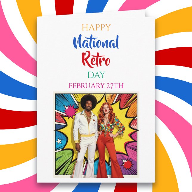 Tarjeta Feliz Día Nacional Retro | 27 de febrero (Subido por el creador)