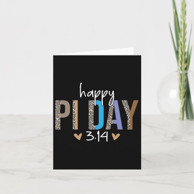 Tarjeta Feliz Día Pi Matemáticas Maestra Leopard Pi 3 (Anverso)
