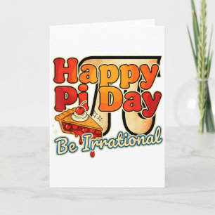 Tarjeta Feliz Día Pi Sé Irracional Número Símbolo Pi Tarta