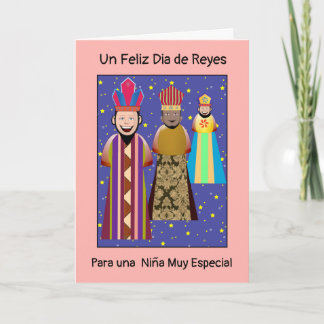Tarjeta Feliz Dia Reyes Mago Niña
